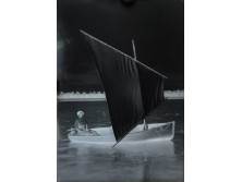 Antik lemez hajózás fotográfia üvegnegatív