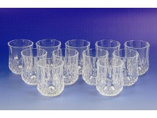Régi üveg stampedlis pohárkészlet 11 darab