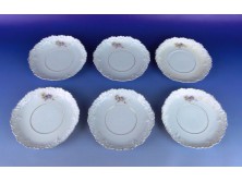 Régi díszes porcelán tányér készlet 6 darab