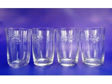 Régi csiszoltüveg pohár készlet 4 darab