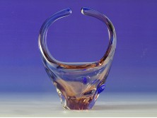 Fújtüveg BOHEMIA művészi üveg tál