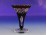 Bordóra színezett talpas üveg váza