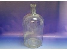 Antik nagyméretű fújtüveg palack 42 cm 10 L