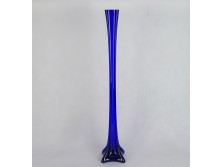 Régi kék fújtüveg szálváza 59.5 cm