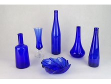 Kék modern díszüveg szett 6 darab