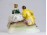 Unterweissbach porcelán kártyázó nő és férfi