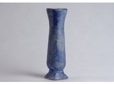 Régi kék kerámia váza 18.5 cm