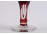 Bordóra színezett talpas üveg váza 9.5 cm