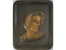 Nagyméretű bronz Chopin falidísz