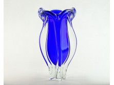 Fújtüveg BOHEMIA művészi üveg váza 29 cm