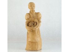 Jelzett kerámia női szobor 32 cm