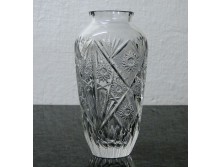 Vastagfalú csiszolt üveg váza 20.5 cm
