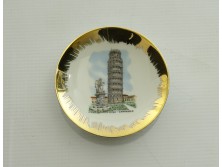 Pisai ferde torony porcelán tányér 8.5 cm