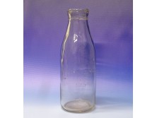 Régi feliratos tejes üveg palack 21 cm