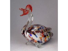 Színezett művészi üveg kacsa dísztárgy 31 cm