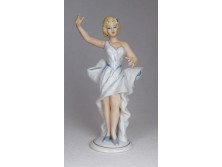 Jelzett porcelán táncos művésznő 22.5 cm