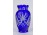 Régi csiszolt öblös kék üveg váza 17 cm