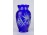 Régi csiszolt öblös kék üveg váza 17 cm