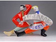 Kétalakos táncoló orosz porcelán figura