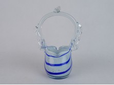 Régi muránói jellegű üveg kosár