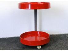 Retro gurulós piros design körasztal