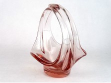 Formatervezett művészi üveg kosár 19 cm