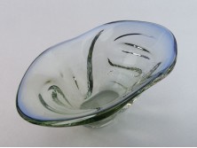 Fújtüveg BOHEMIA művészi üveg tál 26.5 cm
