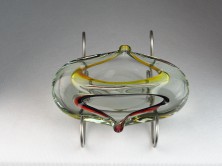 Fújt üveg BOHEMIA művészi üveg hamutál 16 cm