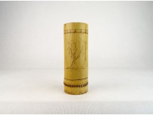 Régi tájképes bambusz váza 15 cm