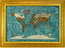 Különleges üveg világtérkép 60 x 80 cm