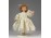 Felöltöztetett porcelán kislány baba 15 cm