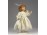 Felöltöztetett porcelán kislány baba 15 cm