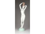 Régi Aquincum porcelán női akt 26 cm