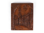 Sopron - Tűztorony jelzett fali kerámia 24.5 x 20.5 cm