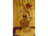 Mid century asztali csendélet intarziakép 41 x 25.5 cm