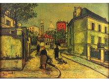 Maurice Utrillo : Montmartre i utca fotónyomat