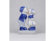 Holland, kék-fehér porcelán szerelmes pár figura 10 cm