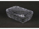 Csiszolt kristály fedeles doboz cigaretta kínáló 4.8 x 8.4 x 12.5 cm