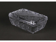 Csiszolt kristály fedeles doboz cigaretta kínáló 4.8 x 8.4 x 12.5 cm