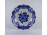 Régi barokkos, kék-fehér, virágmintás, kerek Wallendorf porcelán tál 27.7 cm