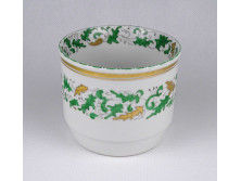 Régi kézi festéssel és aranyozással díszített fül nélküli Zsolnay porcelán bögre