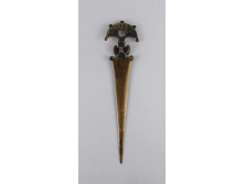 Művészi bronz levélbontó, levélnyitó kés (Muharos?) 25 cm