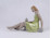 Régi Drasche Hamupipőke galambot etető lány porcelán figura 18.5 CM