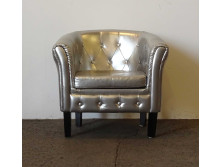 Modern körkarfás ezüst design klubfotel