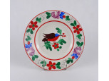 Régi madaras porcelán falitányér 22.8 cm