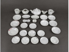Antik mini porcelán étkészlet, babakészlet, babaház kellék 27 darab