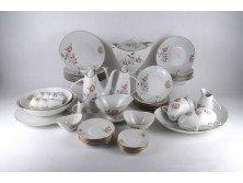 Régi cseh porcelán 6 személyes étkészlet, teáskészlet és kávéskészlet, 55 darab