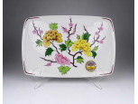 Régi Hollóházi porcelán kínáló tálca - Magyar Természetbarát Szövetség  31.5 x 21 cm