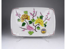 Régi Hollóházi porcelán kínáló tálca - Magyar Természetbarát Szövetség  31.5 x 21 cm