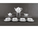 Régi, kis méretű porcelán kávés vagy teás készlet, babakészlet, gyerekjáték 11 darab